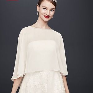 NWT Beaded Capelet in Ivory Sz Small